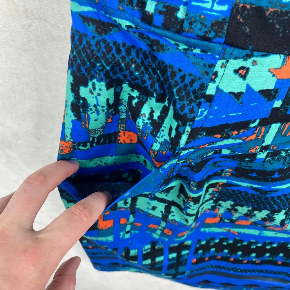 Anthropologie Plenty Tracy Reese Blue Abstract Tapestry Paint Print Dress Size 6 - Image 3