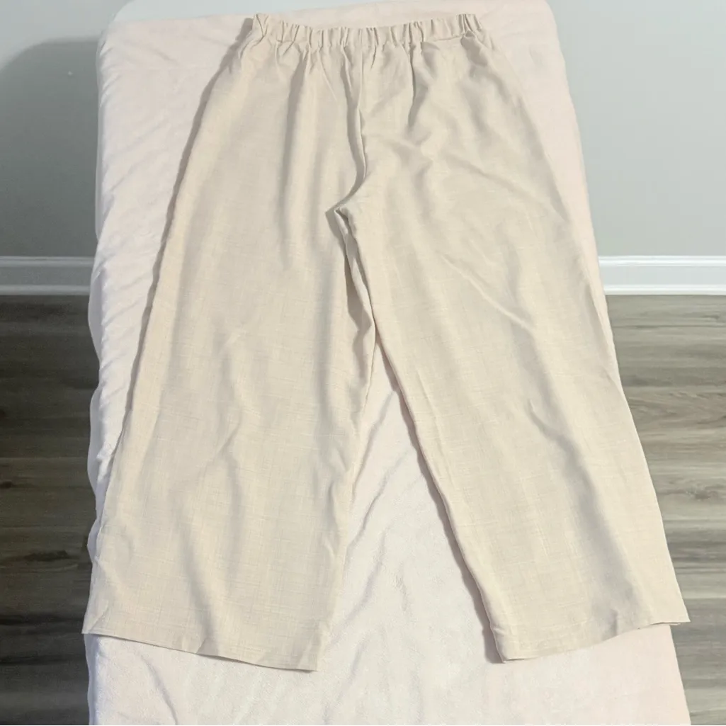 SHEIN Cream Wide Leg Pants size L - Image 3