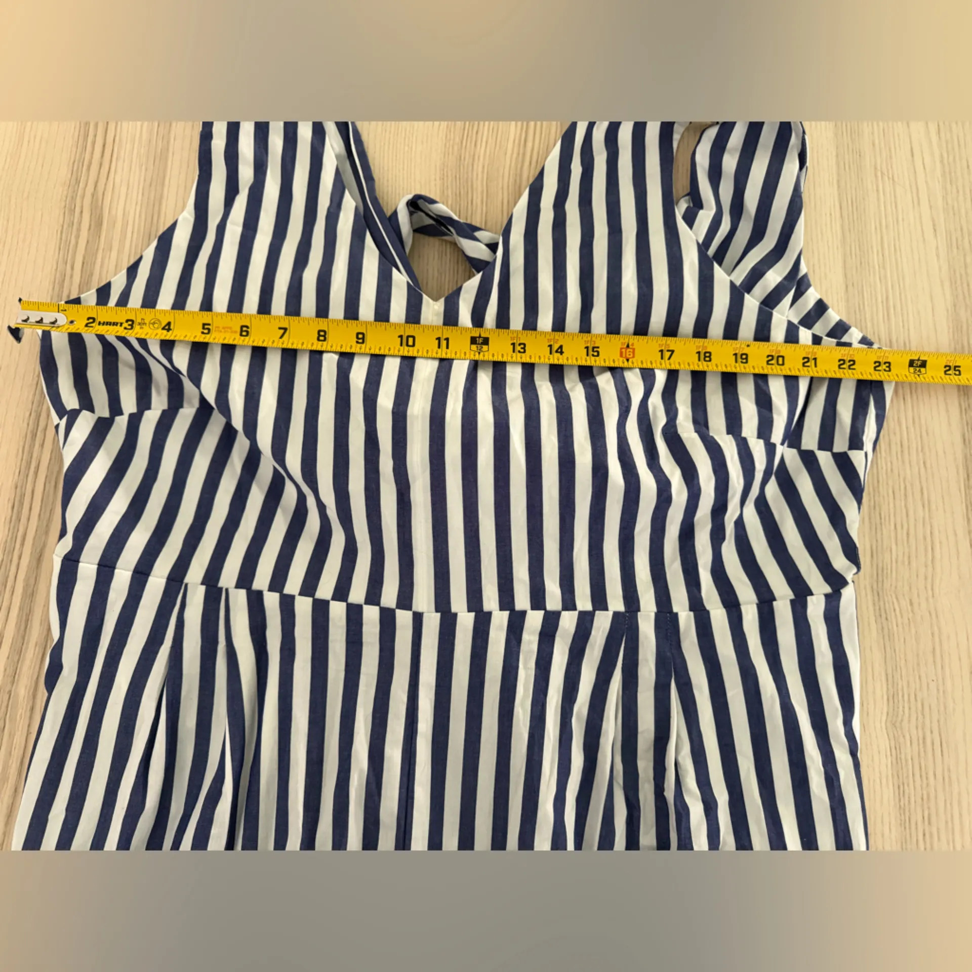 J. Crew Navy and White Striped Jumpsuit women plus size 20 - Image 10