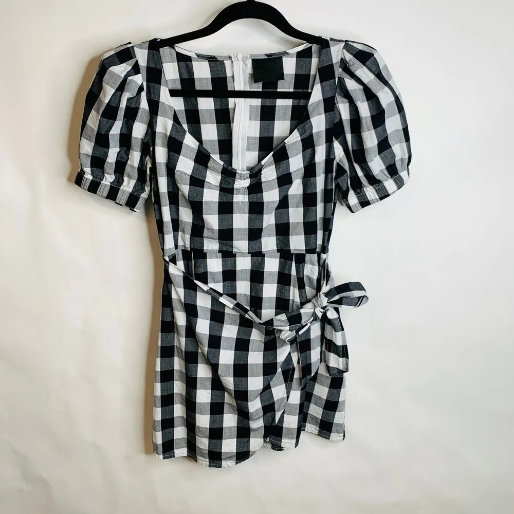 Nightwalker Black White Checker Dress Sz Small - Image 5