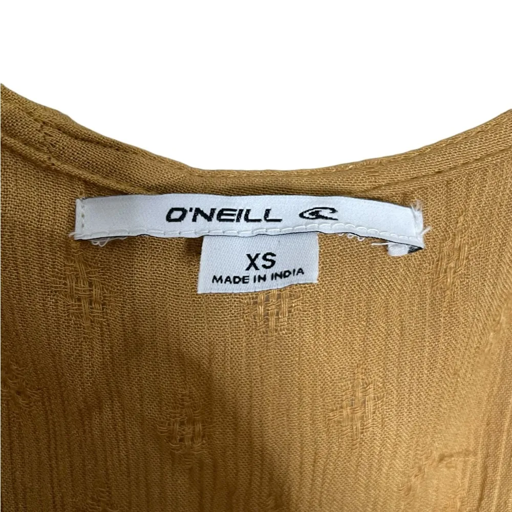 O’Neill Sand Mustard Yellow True Wrap Dress XS Cotton - Image 5