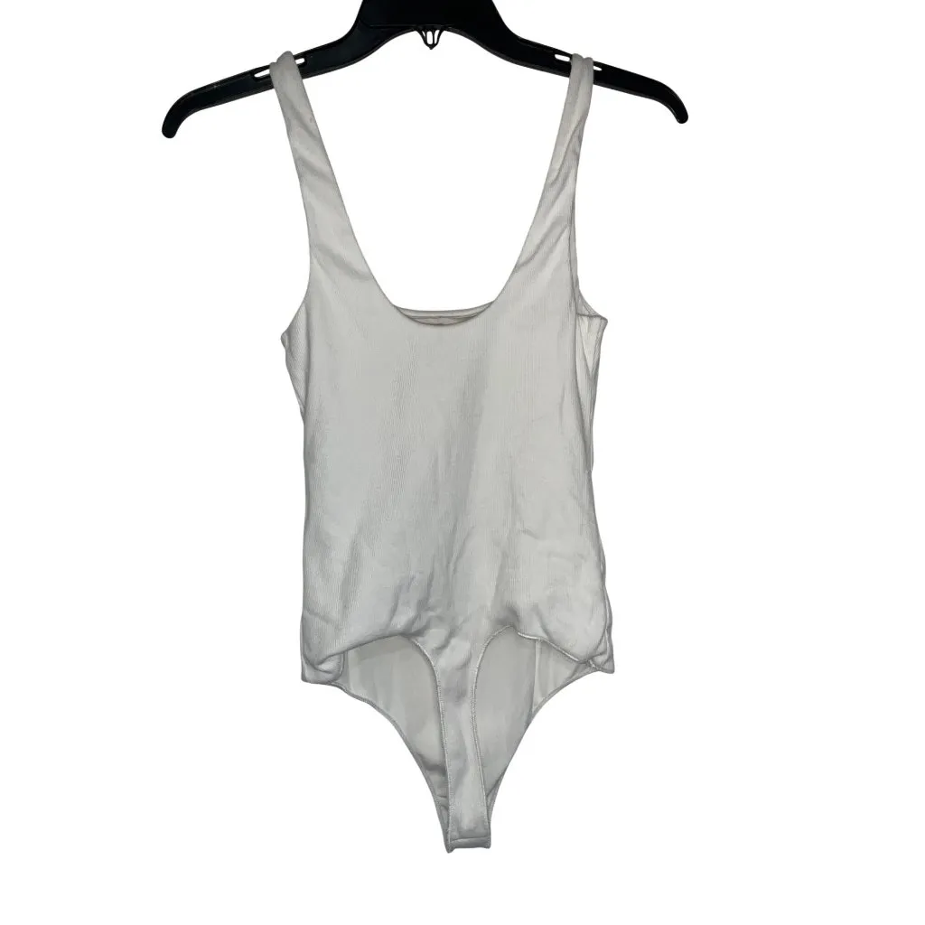 Show Me Your Mumu Tobi Boysuit in White Rib Knit Medium New Womens Tank Top - Image 7