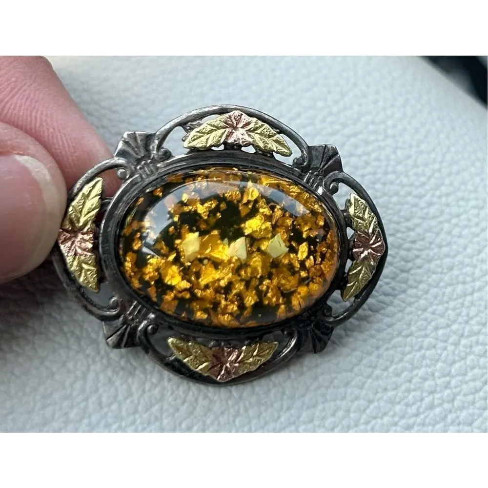 Vintage hallmarked signed L.S.P. Co. Brooch | sterling signed with gold filled o Silver - Image 10