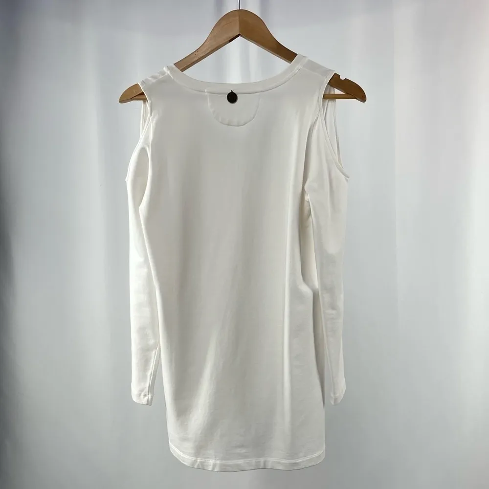 Soft Surroundings Cold Shoulder Long Sleeve Tunic Top in White‎ Size Extra Small - Image 3