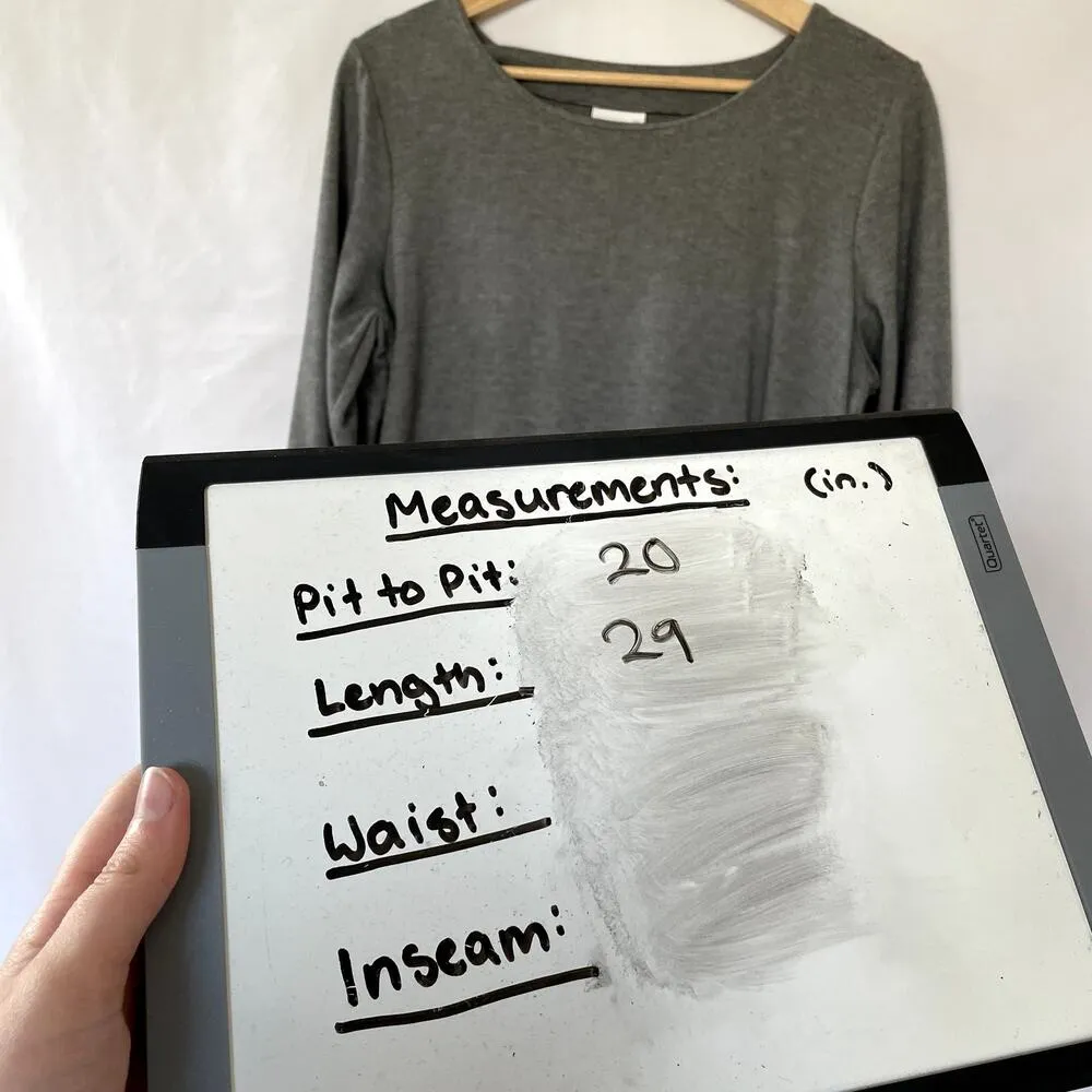 J.jill gray ponte tunic top boat neck rayon nylon spandex 3/4 sleeves shirt Size M - Image 6