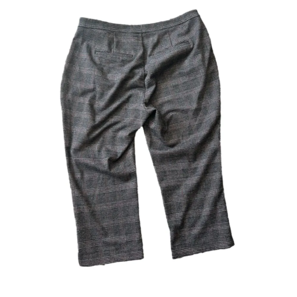 Modcloth  plaid high rise crop pants GRAY SIZE 18 - Image 3