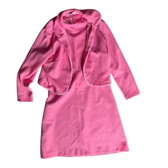 Vintage Kenny classics two piece dress and blazer 70s 80s 90s size medium Pink - Image 2