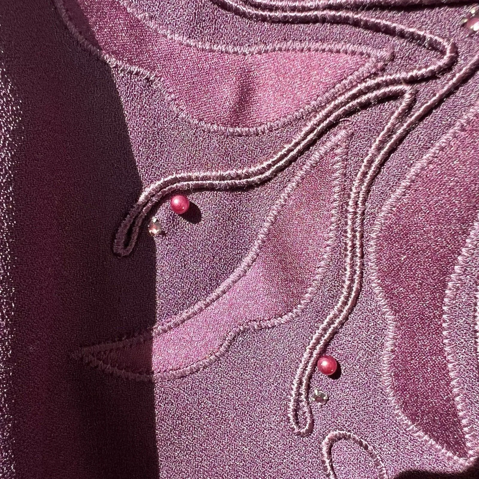 Karen Miller Women’s Open Front Beaded Blazer & Matching Tank Eggplant 16W EUC - Image 7