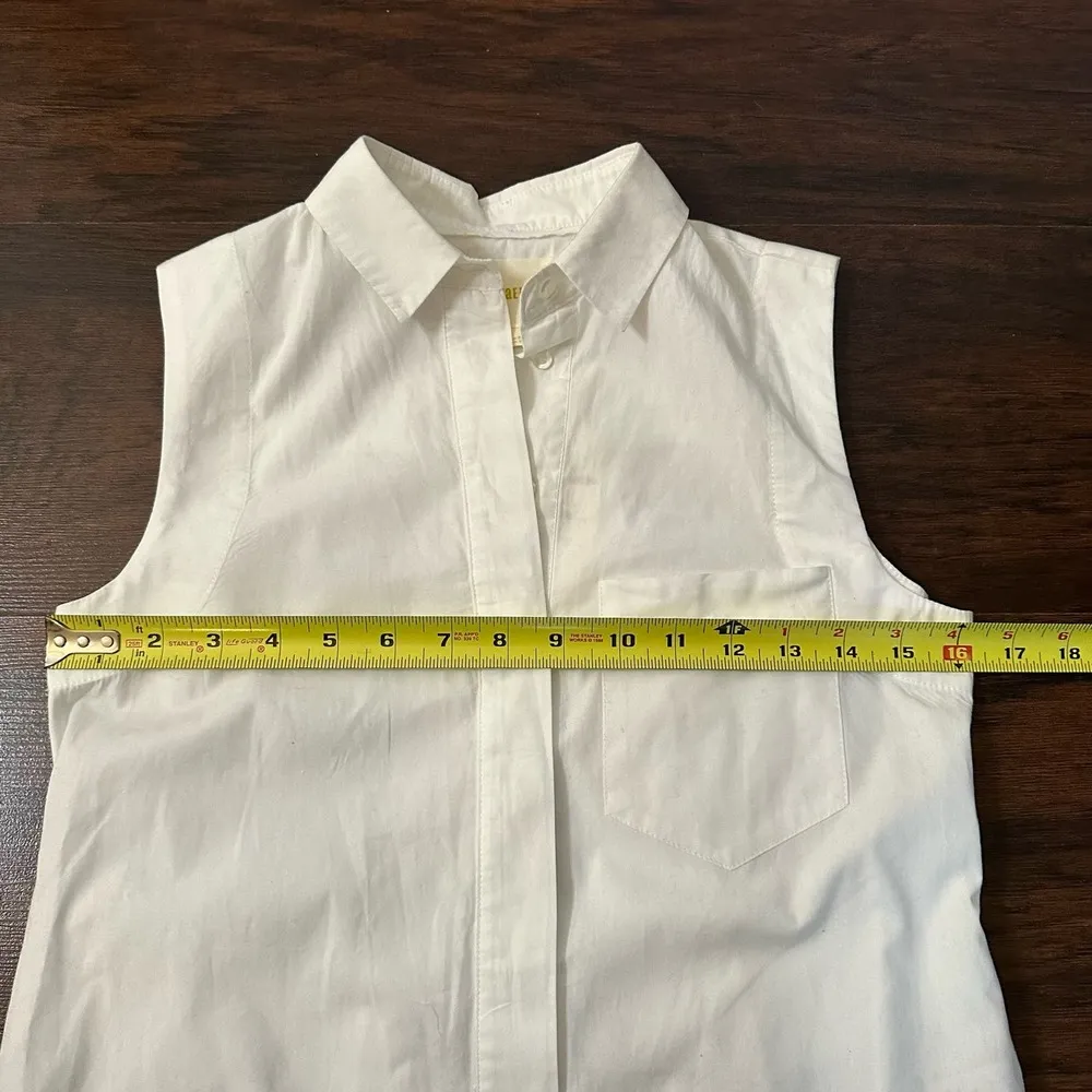 Maeve Anthropologie white button down sleeveless shirt dress size 00 NWT - Image 10