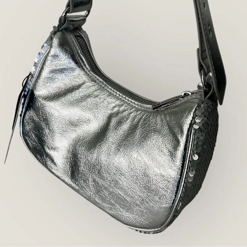 Nicole Miller Silver Sequins Bag - Image 2