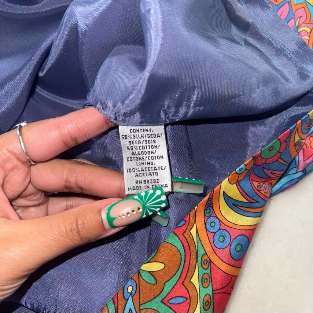 Vintage Tibi New York Silk Paisley Scoop Neck Mini Dress Womens Size 4 EUC - Image 3