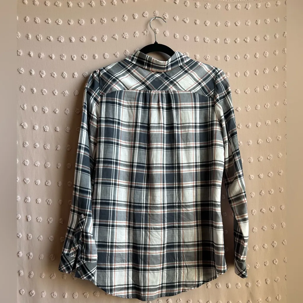 Kuhl Women’s‎ Lexi Lightweight Long Sleeve Plaid Shirt Sz S Navy - Image 2