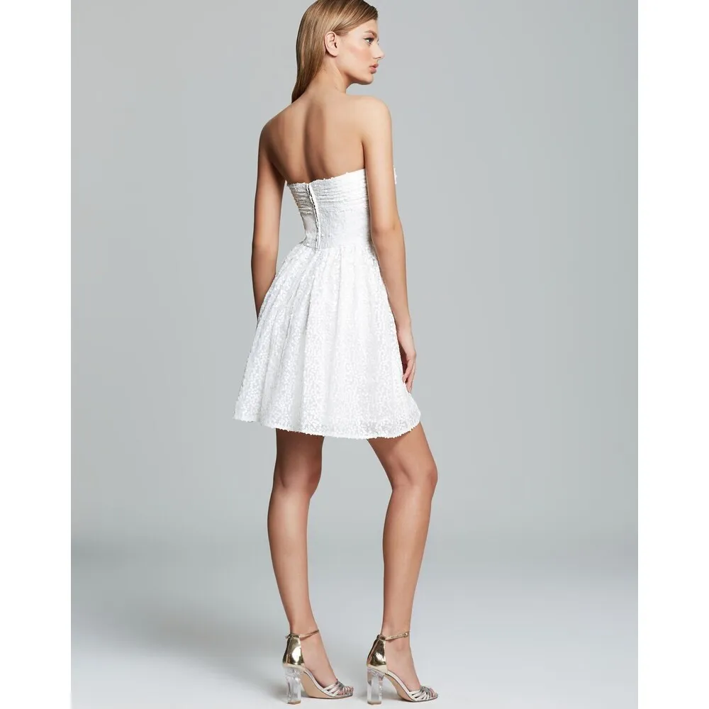 New NWT $385 Womens 8 Jill Jill Stuart White Floral Flower Sequin Dress Beautifu - Image 2