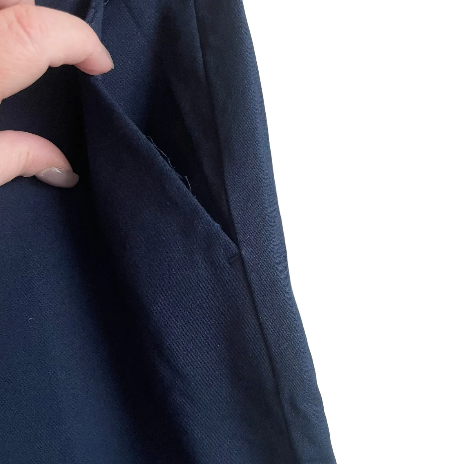 J Crew Women Pants 6‎ Navy Stretch Slim Fit Workwear Minimalistic Preppy Classic Blue - Image 9