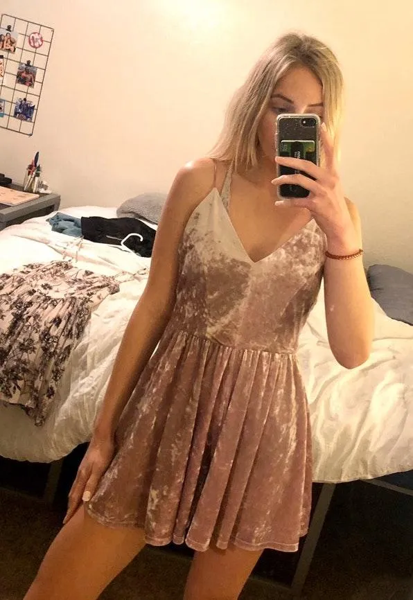 Forever 21 Pink Velvet Romper - Image 2