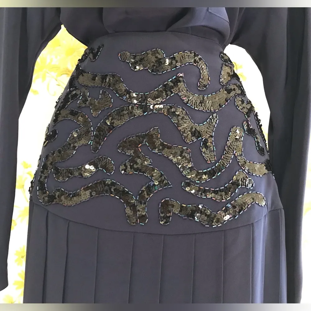 Vintage Della Roufogali yoke skirt and blouse in blue vintage size 10 - Image 8