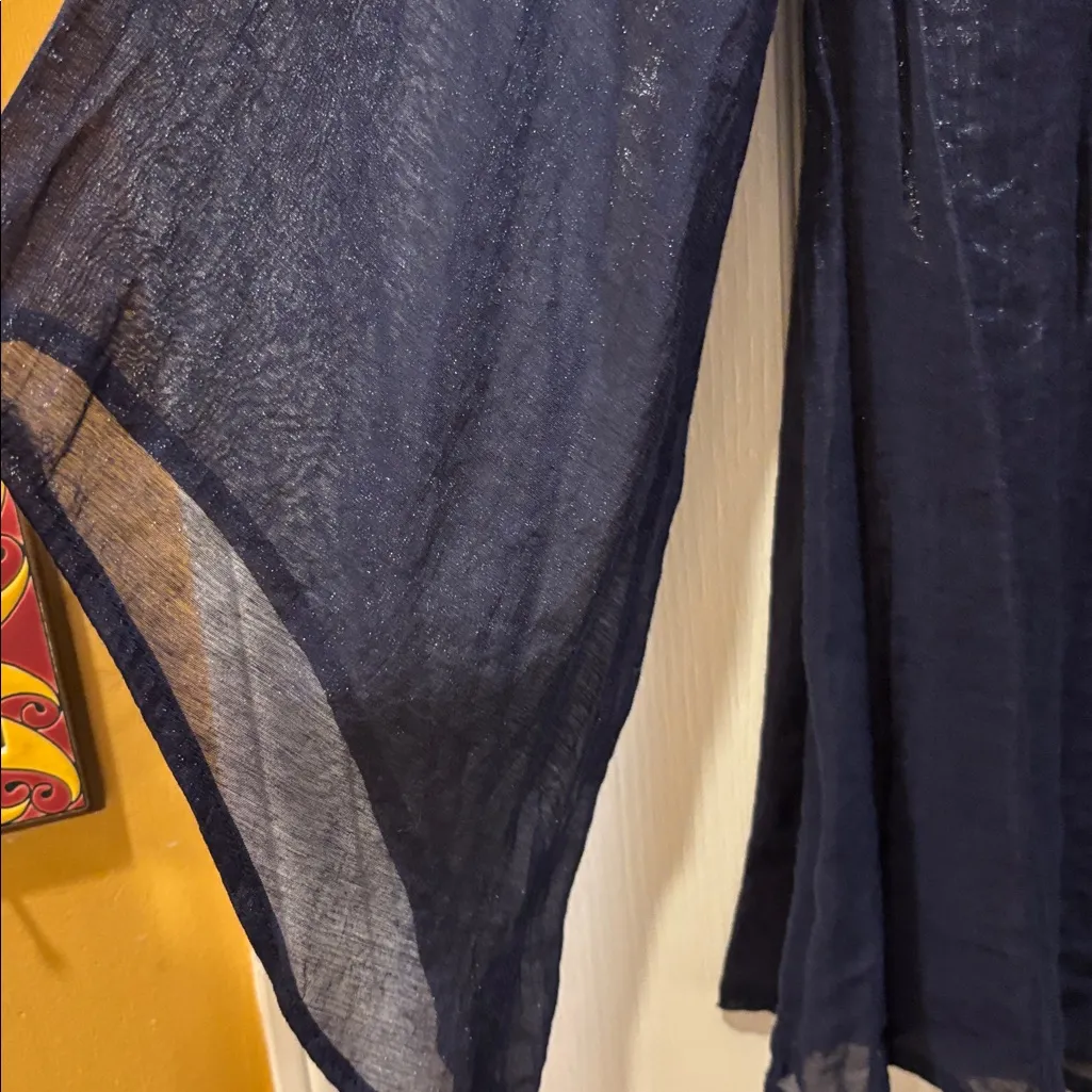 ALFANI MIDNIGHT BLUE BLOUSE SHEER SILVER SHIMMER WITH SILVER/GREY DESIGN ONFRONT Size undefined - Image 13