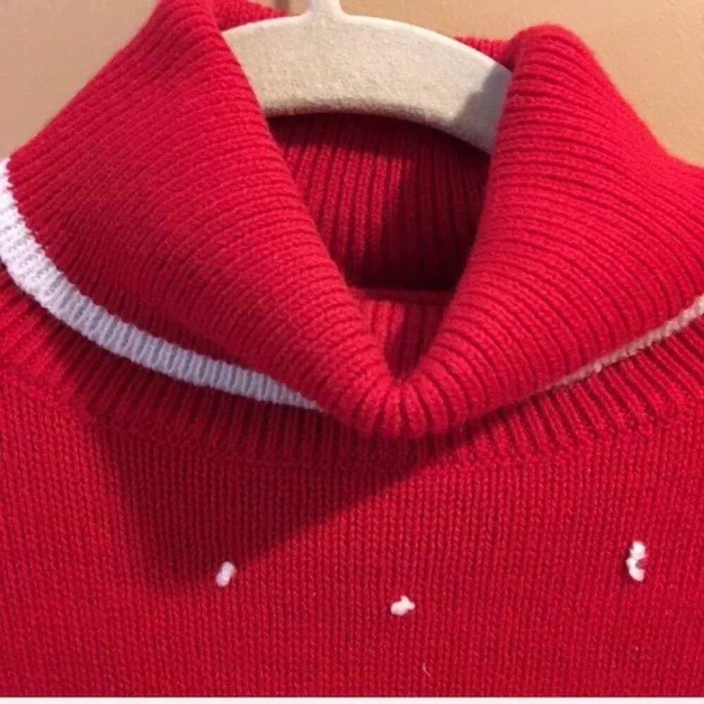 Vintage Red Snowflake Winter Holiday Size M - Image 4