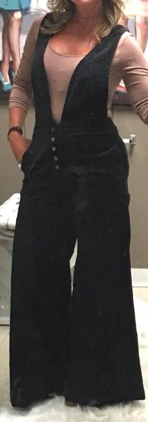 Boutique Black Flare Leg Overall - Image 2