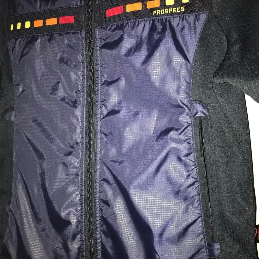 Prospecs blue jacket with neon squares small - Image 2