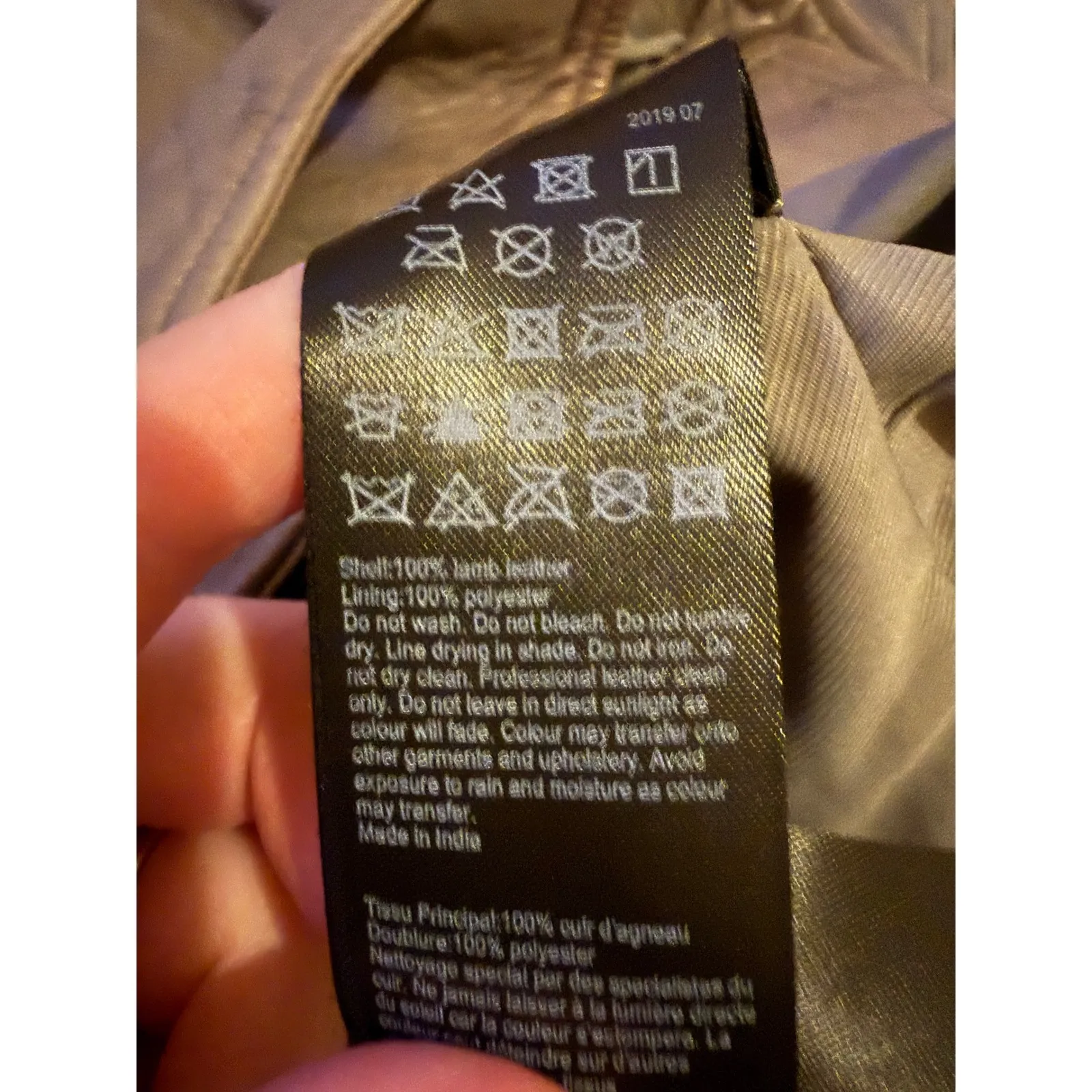 AllSaints Balfern Leather Biker Jacket Women's Size 0 Taupe Moto Fall Edgy - Image 6