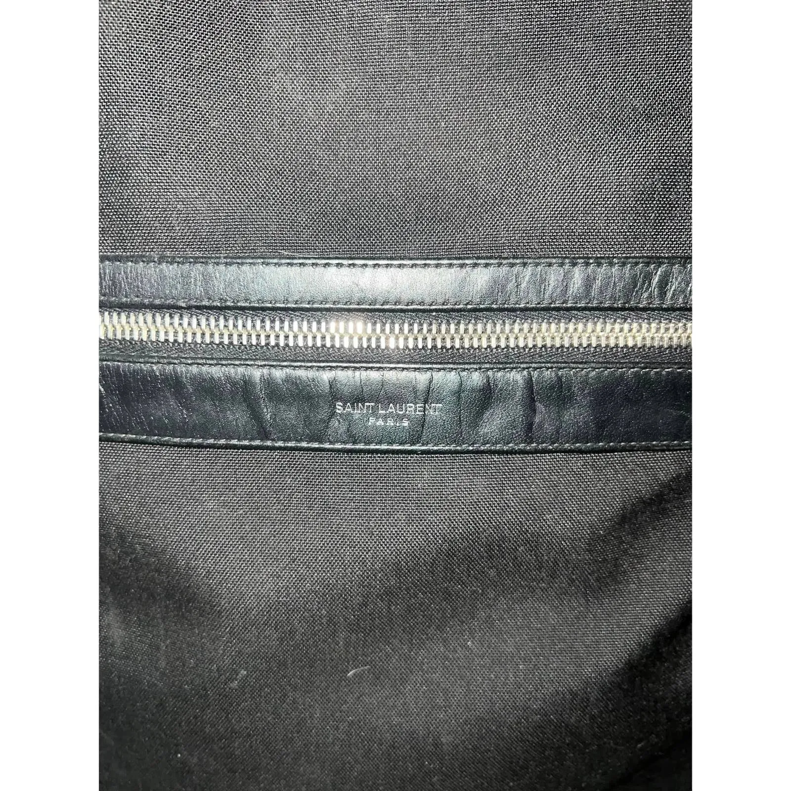 Saint Laurent City Backpack – Black Canvas with Leather Trim | YSL Designer Bag - Image 2