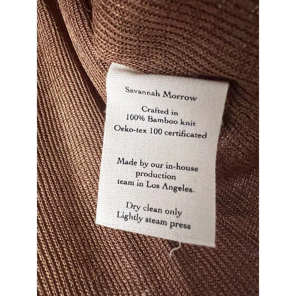 NWT Savannah Morrow Birdie Top in Cocoa Brown Cropped Long Sleeve Size Small - Image 7