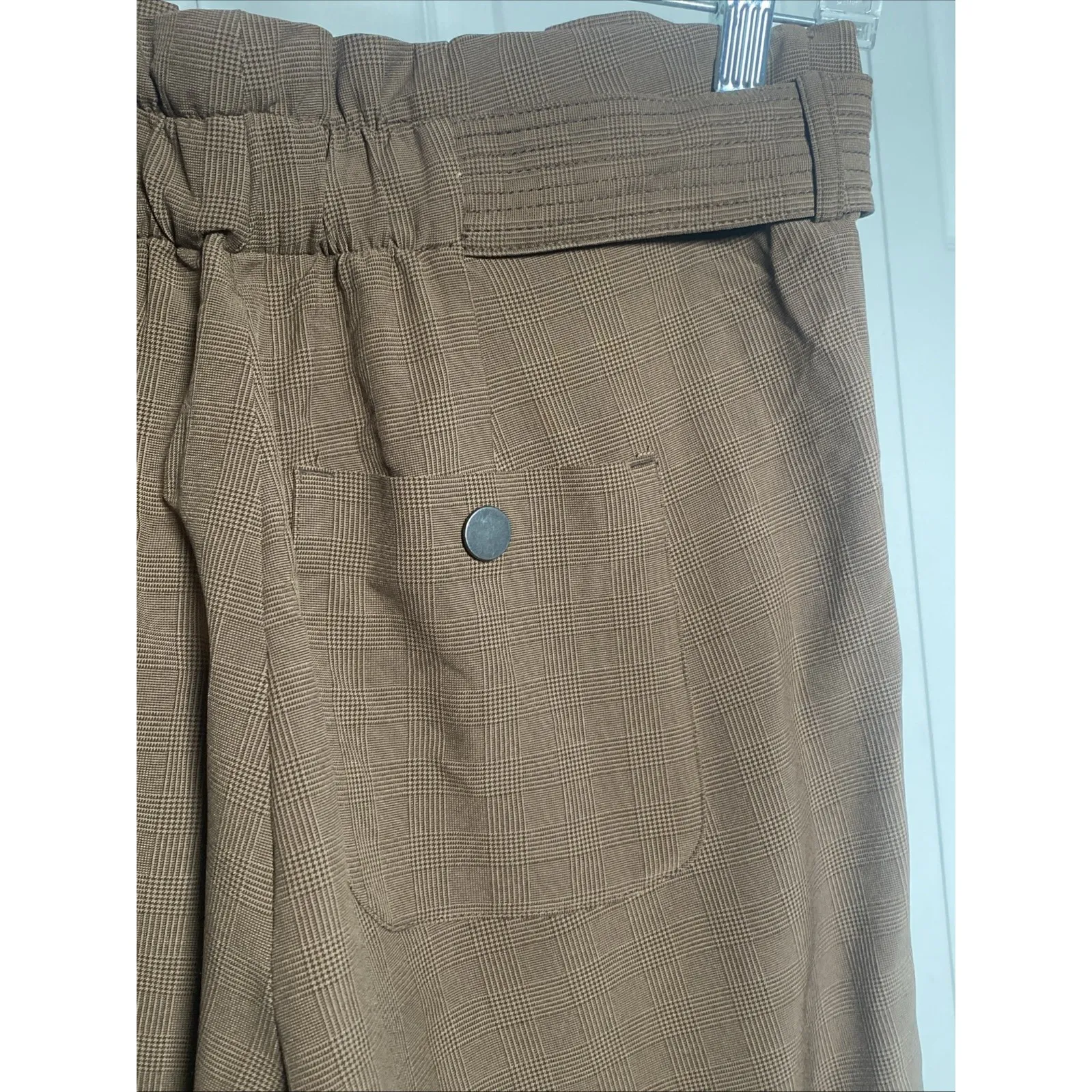 Athleta Womens 4P Brown Paperbag Tie Waist Career Comfort High Rise - Image 6