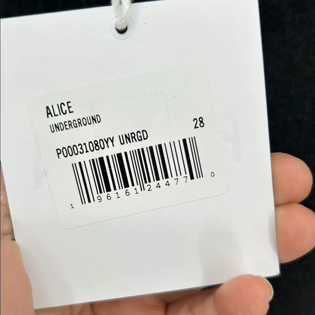 Pistola Alice Underground Black Denim Midi Skirt Size 28 Raw Hem - Image 5