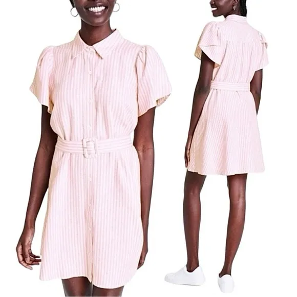 ALEXIS x Target Striped Tulip Sleeves Shirtdress. M - Image 3