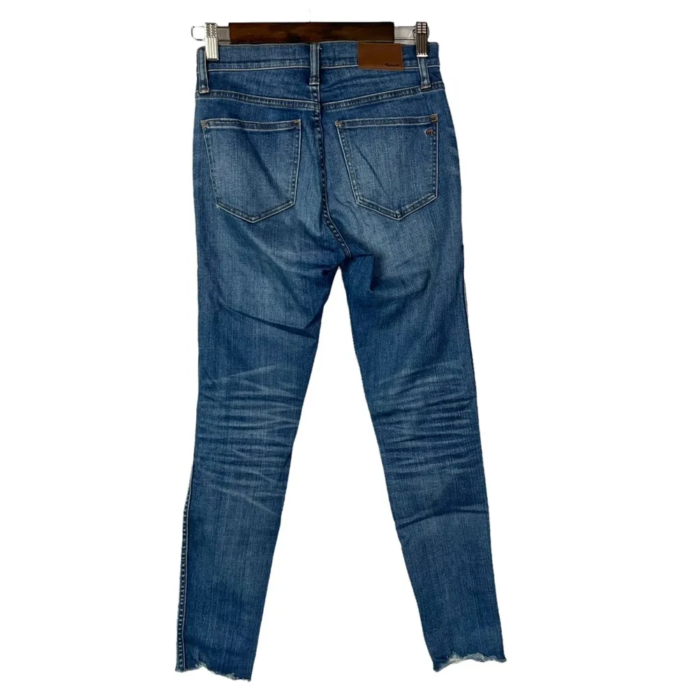 Madewell Medium Wash 9" High Rise Skinny Distressed Jeans 25 - Image 2