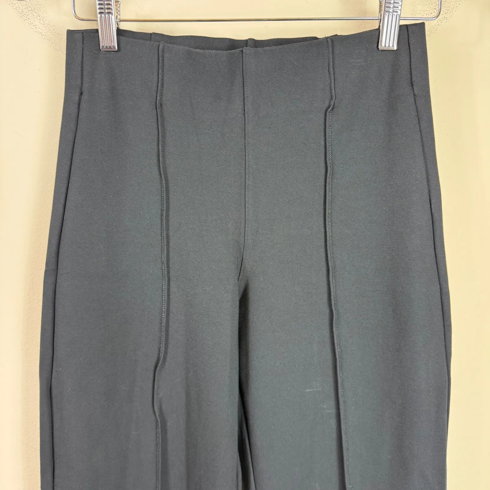Abercrombie Fitch Black High Waisted Wide Leg Exposed Pleat Pants Size Small - Image 3