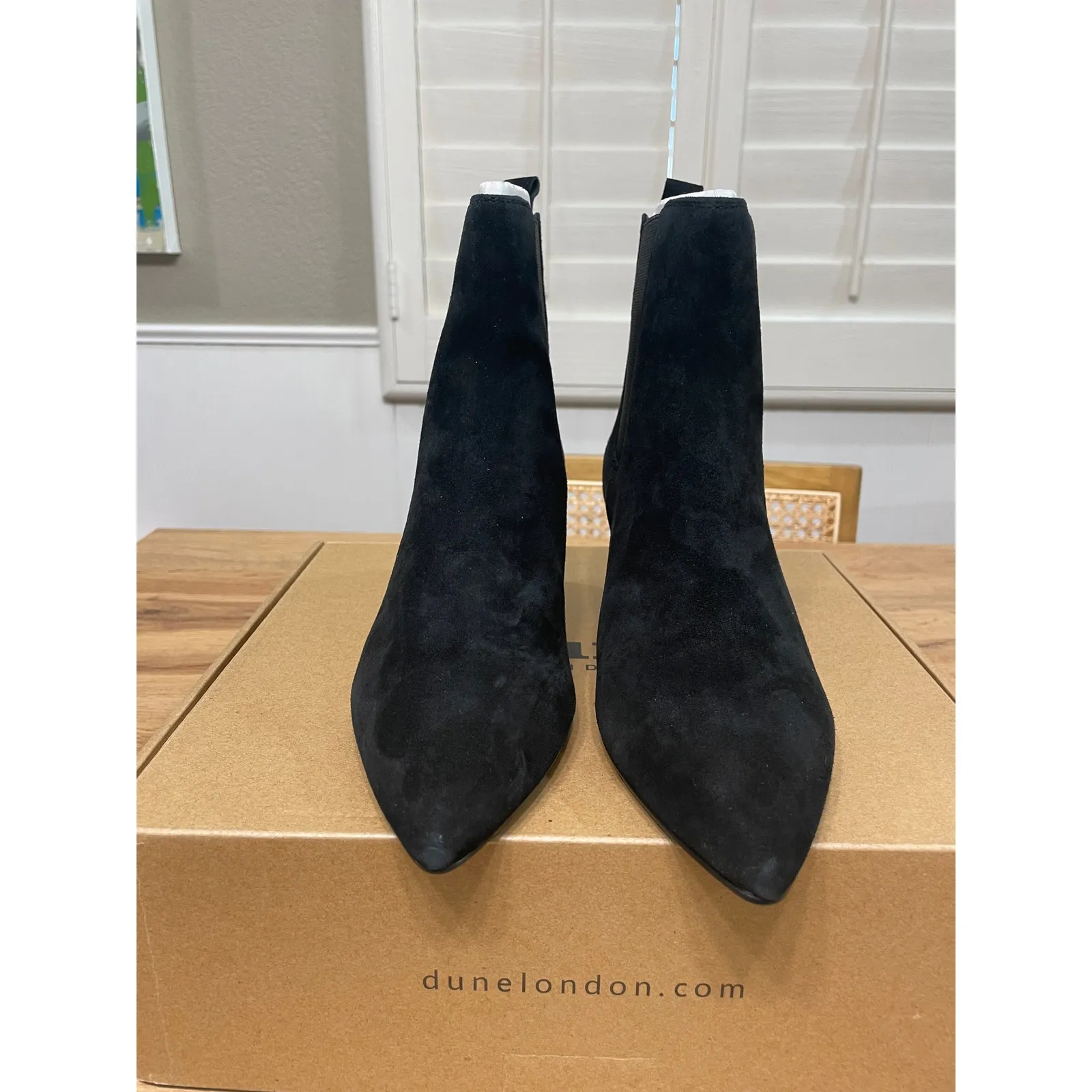 Dune London Comfort Kitten Chelsea Ankle Boot Black Suede Sz 7.5/8 US 38 EU NIB - Image 6