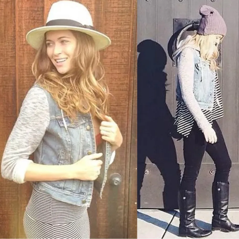 Free People Throwback Denim Jean Hoodie Jacket Sweatshirt Grunge 90s XS - Image 4