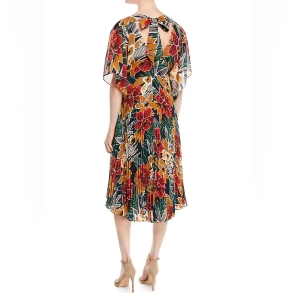 Club Monaco Zorbina Pleated Floral Midi Dress - Image 3