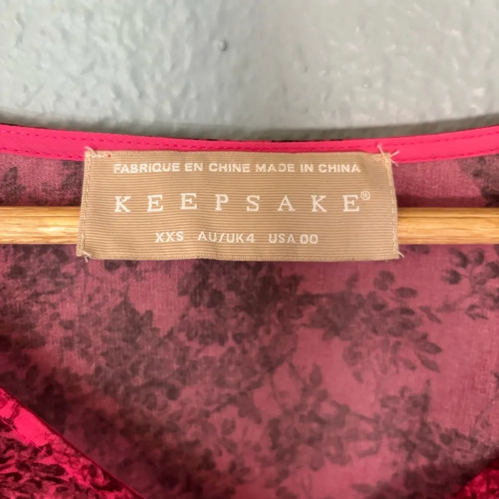 Keepsake the Label Ditsy Floral Pink Sheer Ruffle Sleeve Blouse XXS‎ Preppy Boho - Image 3