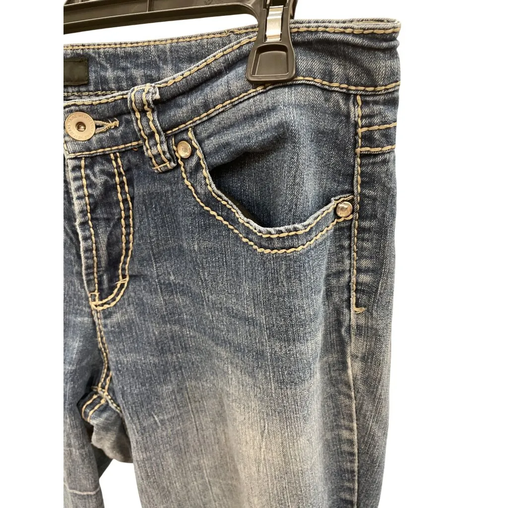 Nine West Womens Blue Embroidered Denim Jeans Pants Size 14 SKU 8493 - Image 3