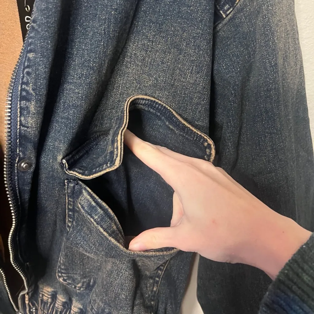 Current Mood  Bomber Jacket with Sherpa Tan Collar - Image 4