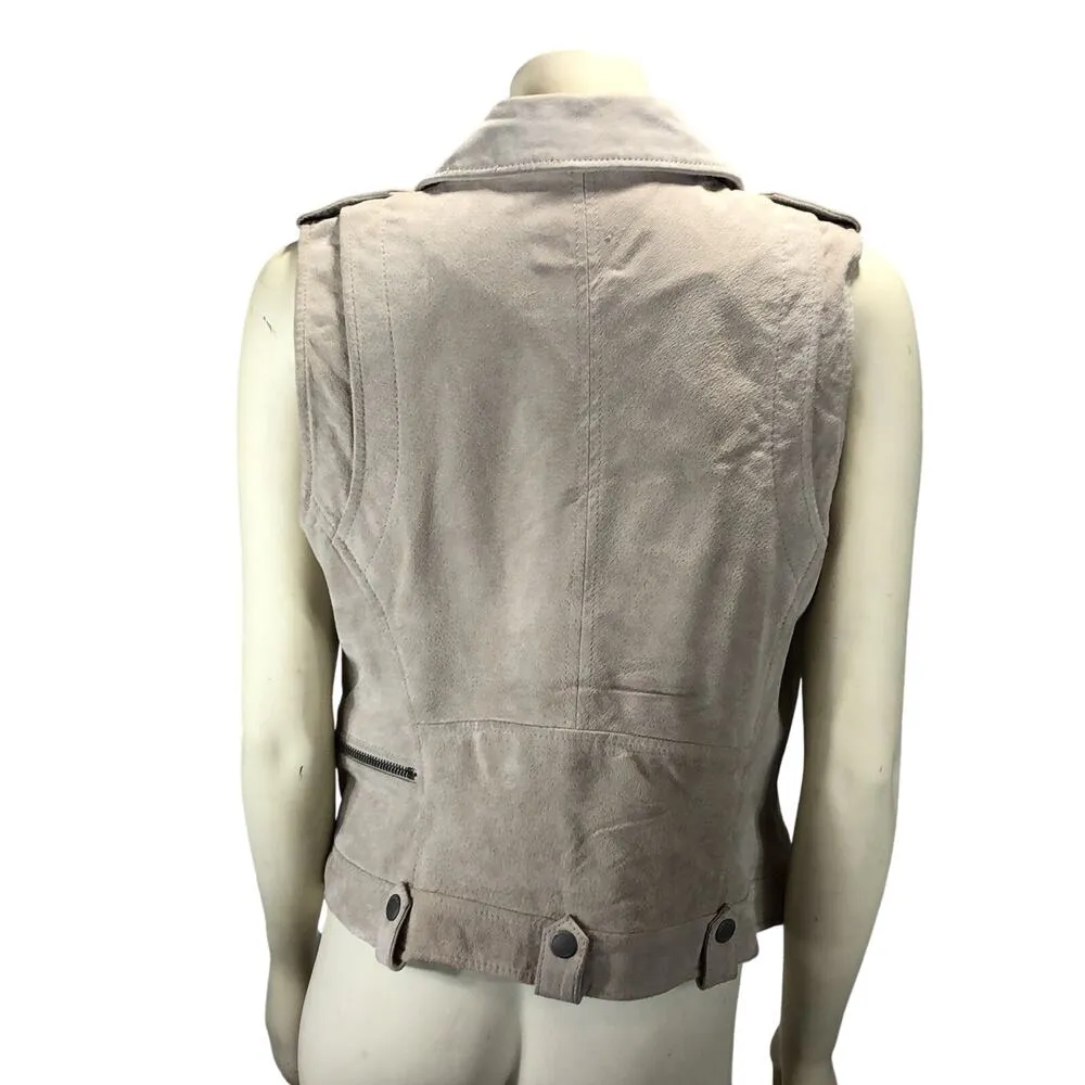 Blank NYC Suede Leather cZip Front Moto Vest size medium - Image 3