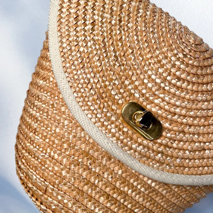Straw crossbody purse Tan - Image 3
