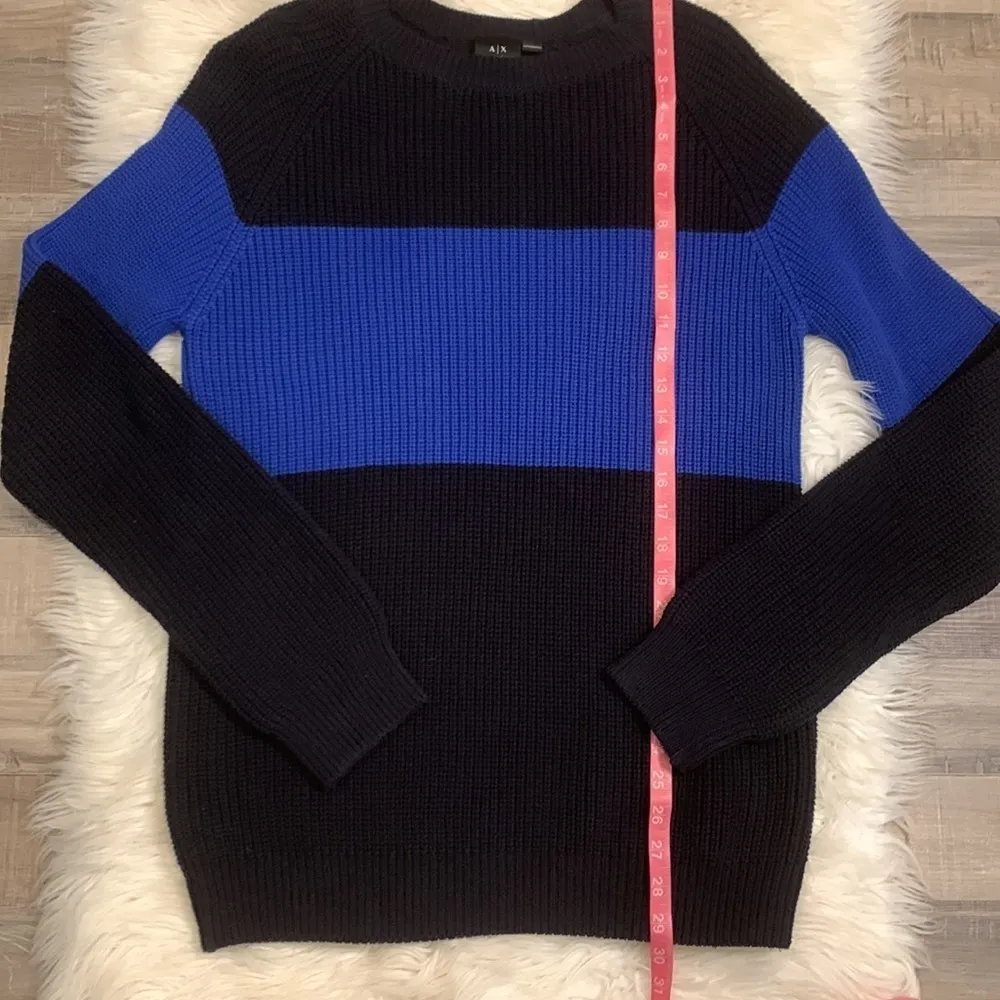 Armani Exchange shaker knit tunic sweater color block S - Image 5