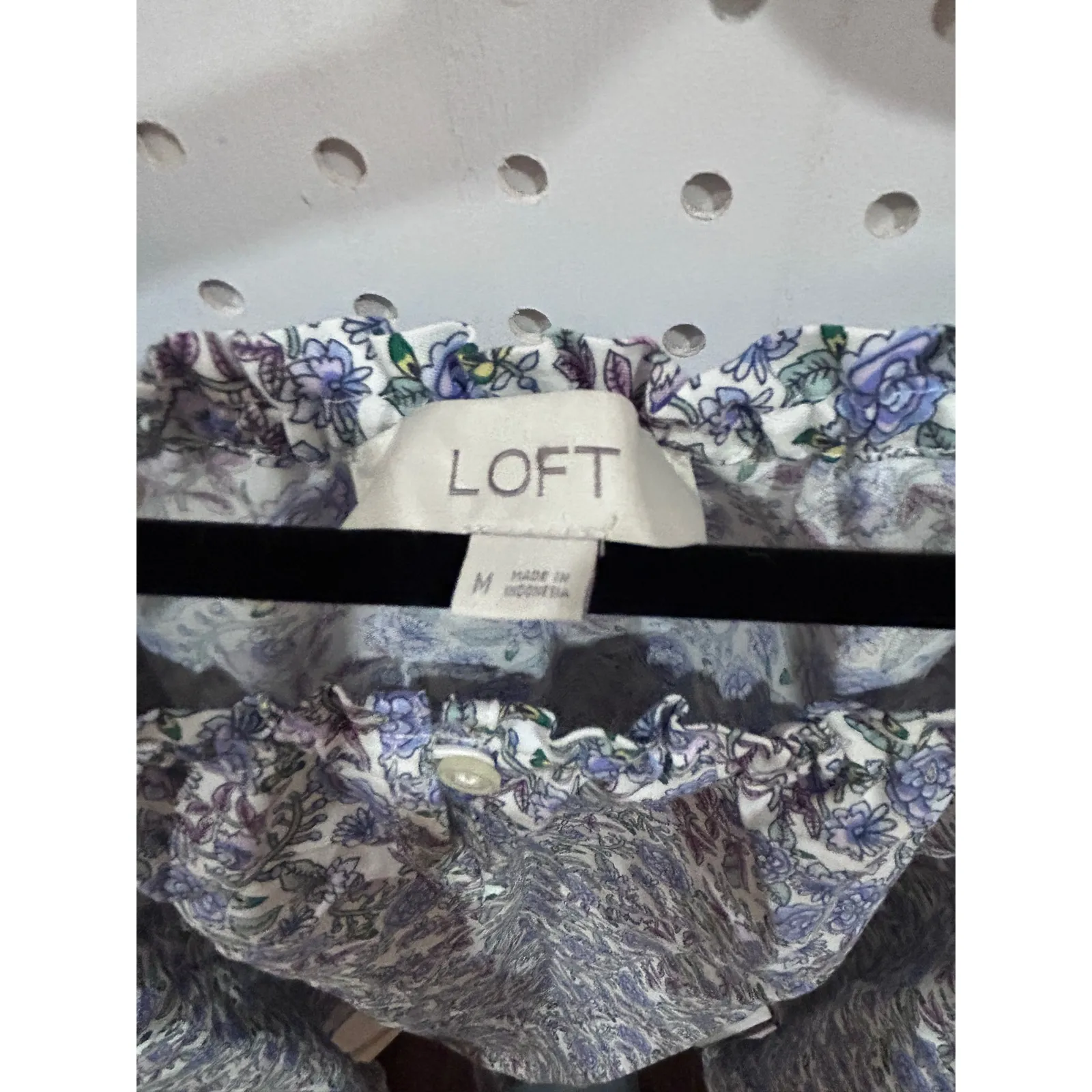 LOFT Floral Off The Shoulder Long Sleeve Blouse Top Womens Size M - Image 3