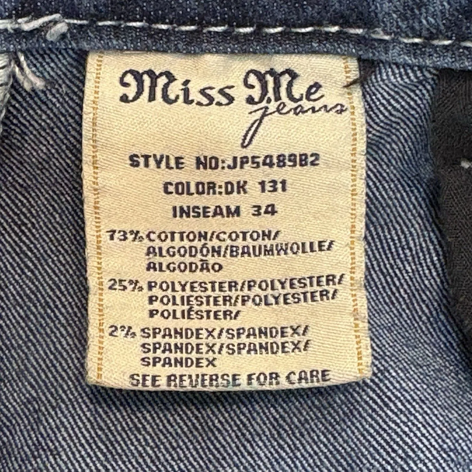 Miss Me Jeans JP5489B2 Boot Cut Distressed Size 29 Color DK131 Y2K Embroidered - Image 12