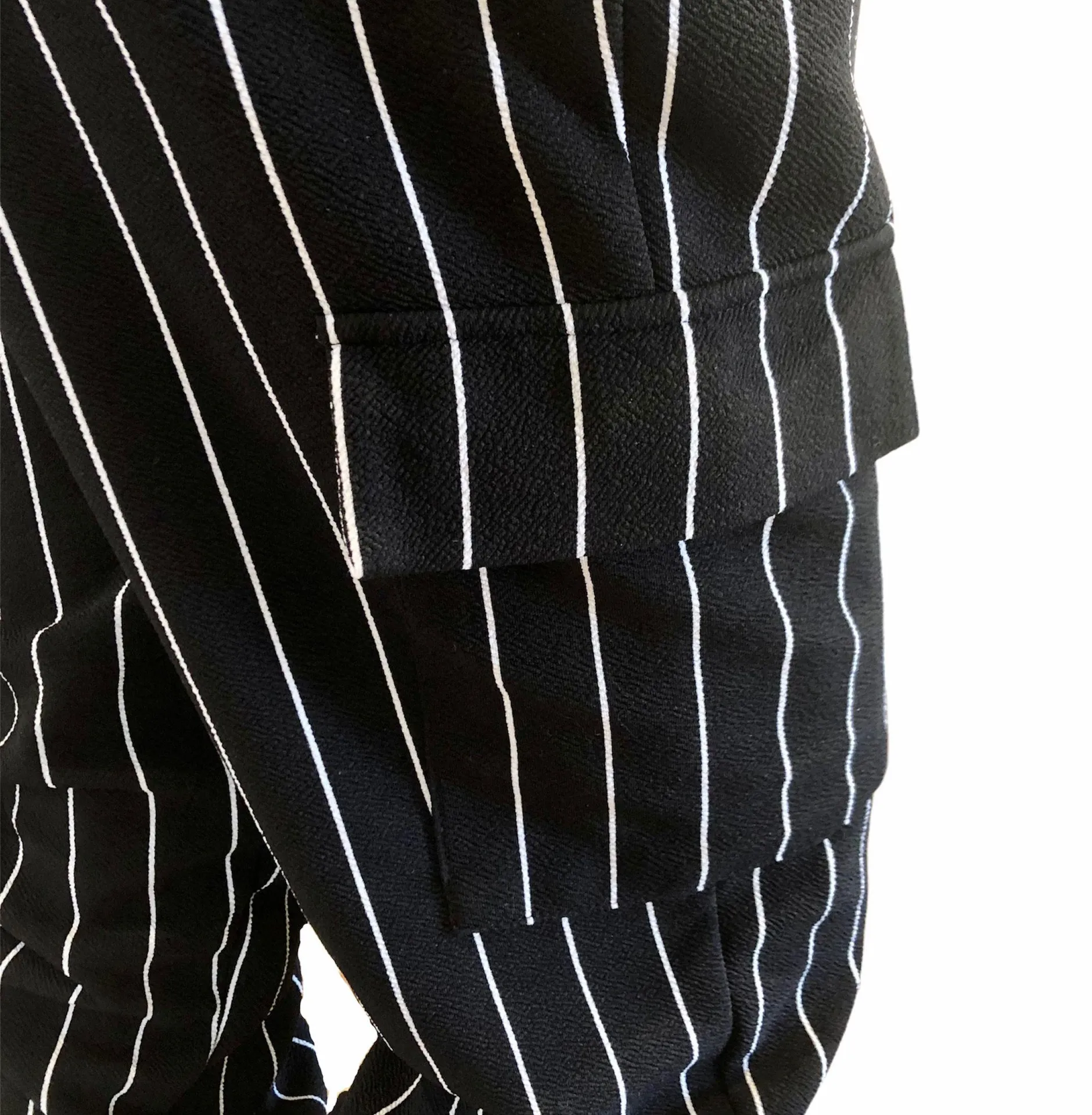 Striped Cargo Joggers Black Size M - Image 8