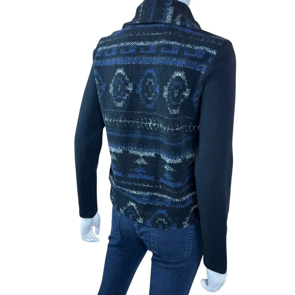 Dolan Anthropologie Aztec Print Moto Sweater Jacket - Image 8
