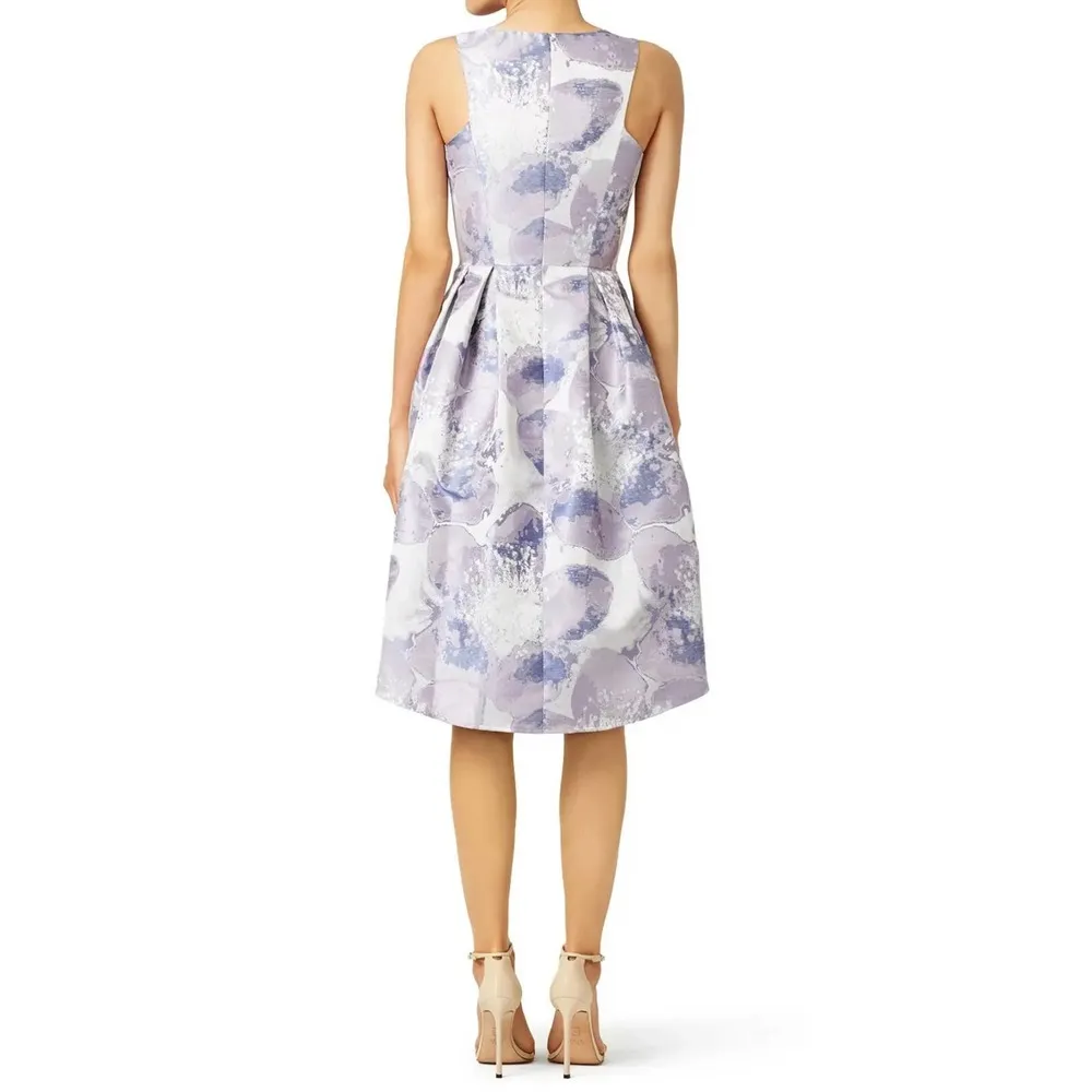 Slate & Willow Gabi Purple Floral Jacquard Print Sleeveless V-Neck Dress Size 6 - Image 17