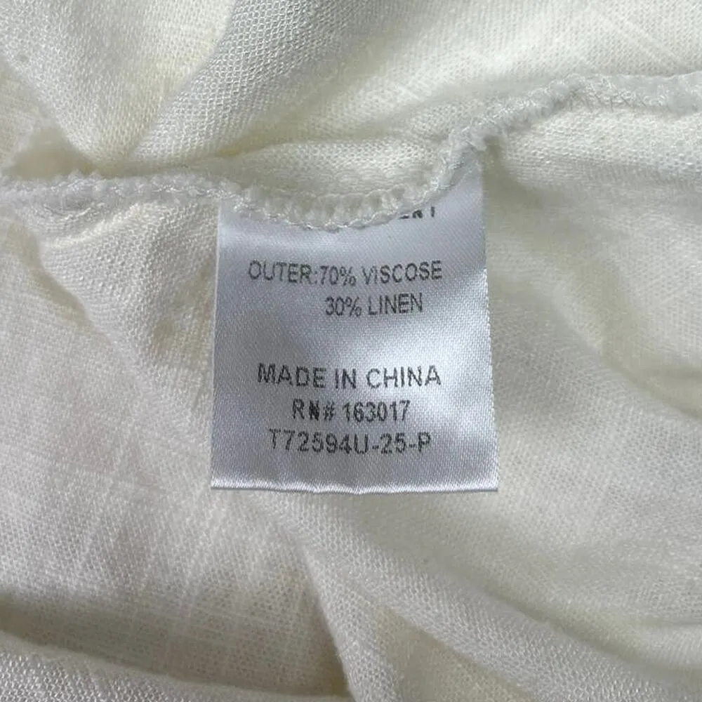 Princess Polly White Linen Tiered Layered Smocked Ruffle Peasant Mini Skirt Sz 4 - Image 8