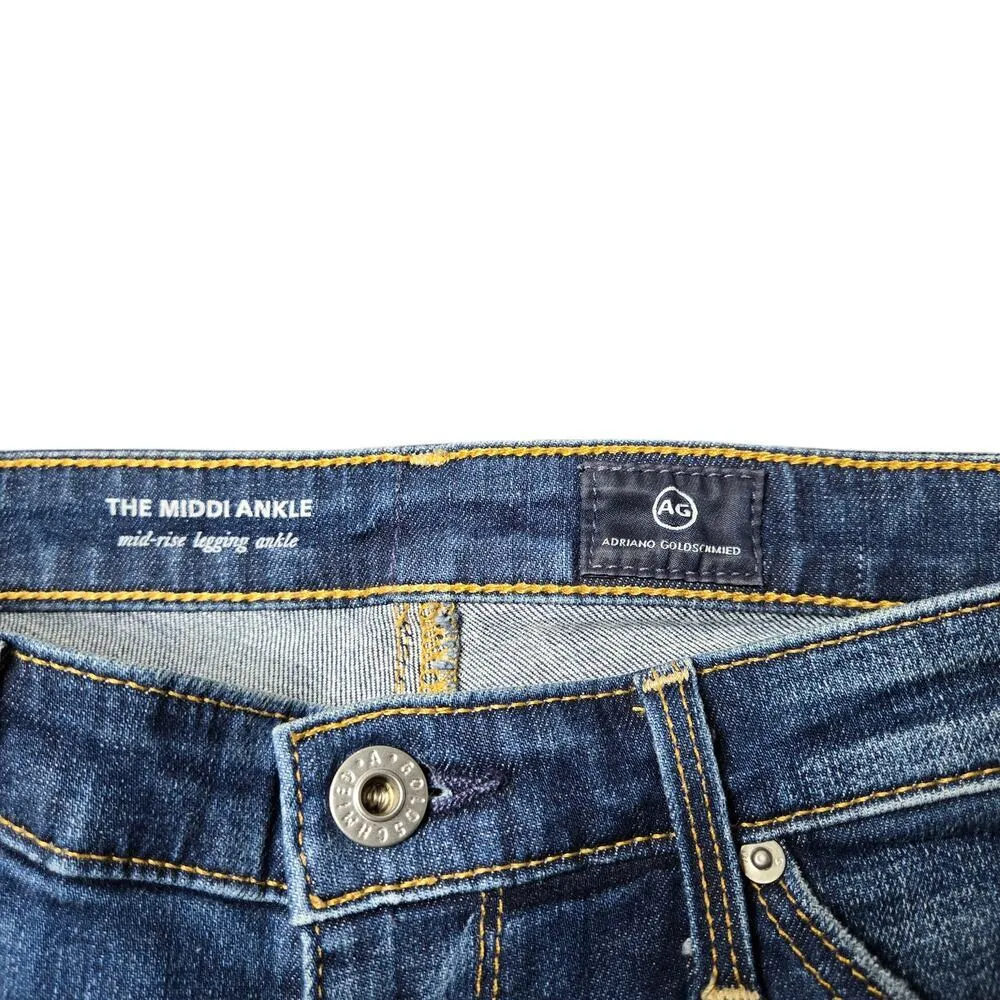 AG Adriano Goldschmied Midi Ankle Mid Rise Legging Ankle Jeans Size: 25 Blue - Image 2