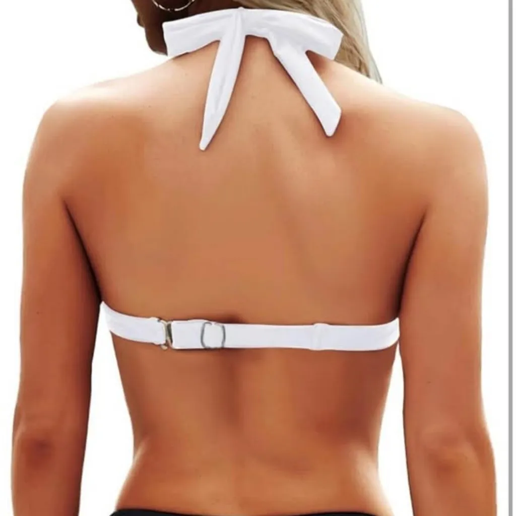 NWT Yonique Women Two Piece Bathing Suit Push Up Bikini Set Halter Swimsuit XL Black - Image 5