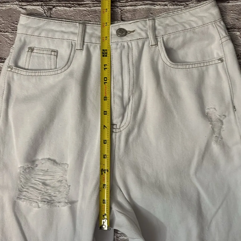 Missguided White Distressed Rip Straight Leg Jean TALL 6 NEW Classic Preppy - Image 7